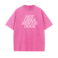 Thumbnail for Acid Wash Hot Girls Rescue Dogs Tee
