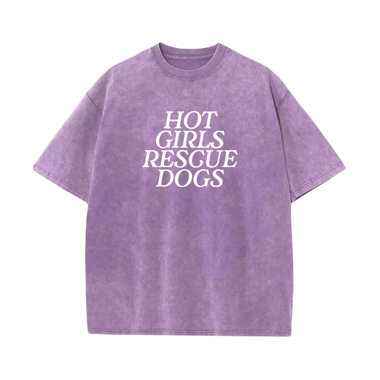Acid Wash Hot Girls Rescue Dogs Tee - Mutty Prints