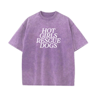Thumbnail for Acid Wash Hot Girls Rescue Dogs Tee - Mutty Prints