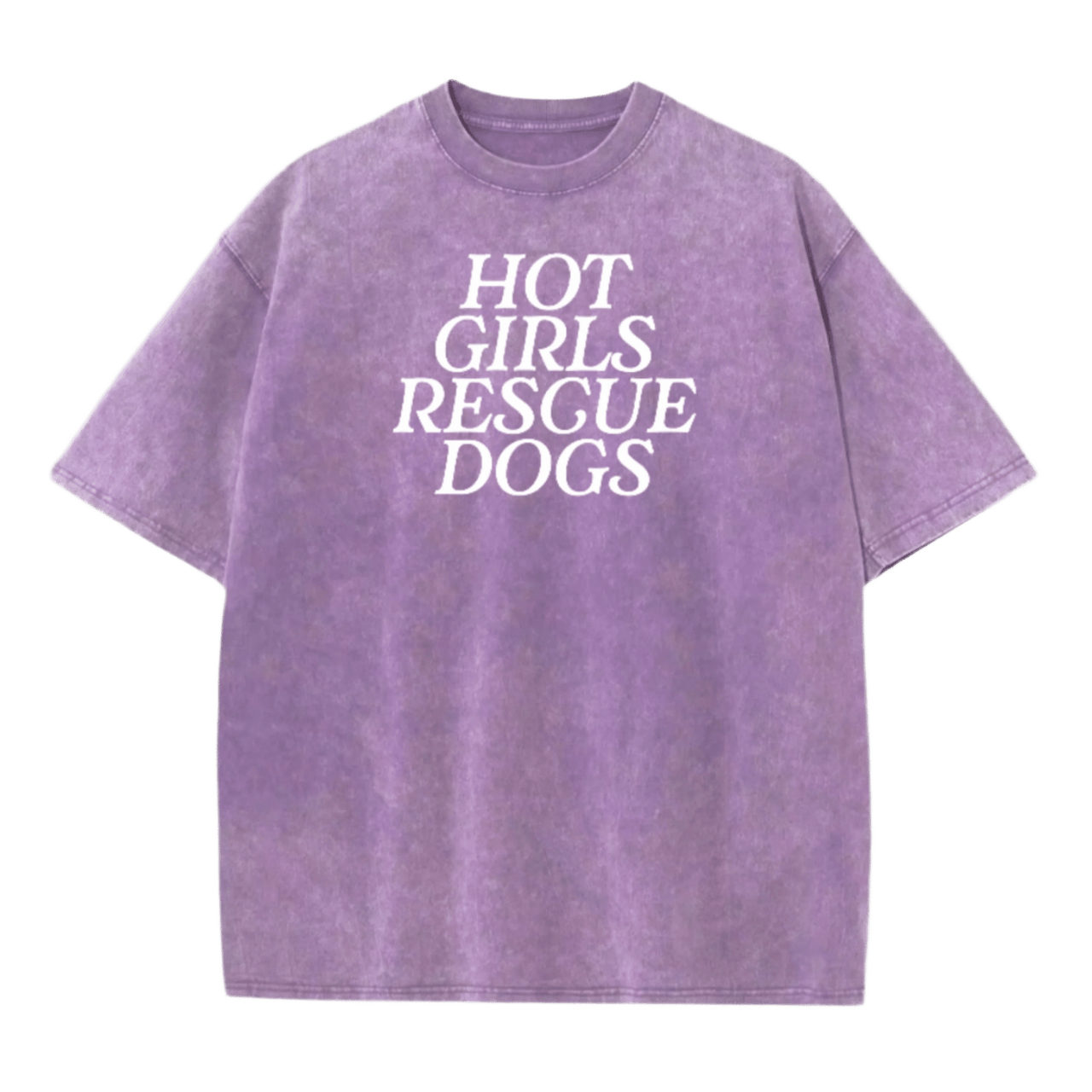Acid Wash Hot Girls Rescue Dogs Tee - Mutty Prints