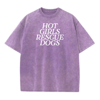 Thumbnail for Acid Wash Hot Girls Rescue Dogs Tee - Mutty Prints