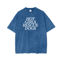 Thumbnail for Acid Wash Hot Girls Rescue Dogs Tee - Mutty Prints