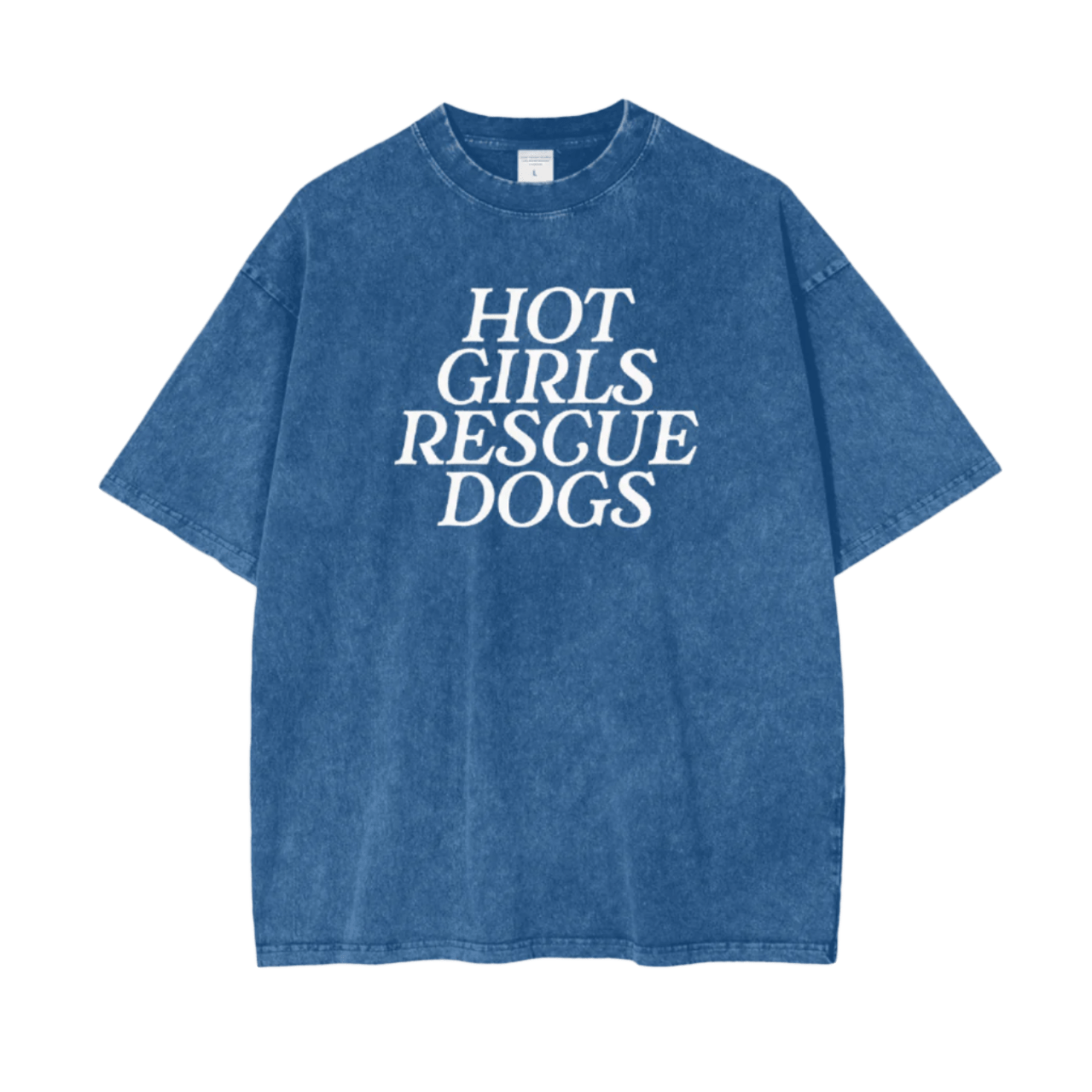 Acid Wash Hot Girls Rescue Dogs Tee - Mutty Prints