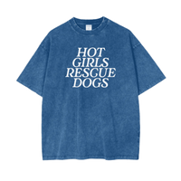 Thumbnail for Acid Wash Hot Girls Rescue Dogs Tee - Mutty Prints