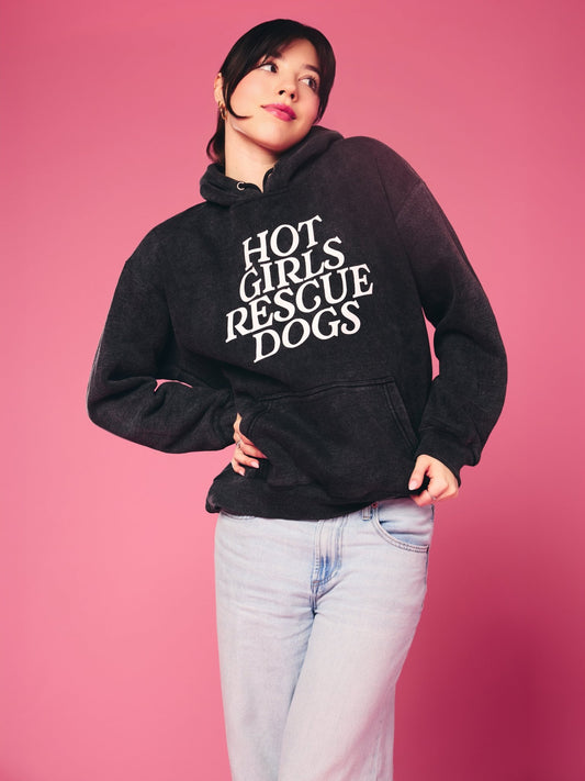 Hot Girls Rescue Dogs Hoodie - Mutty Prints