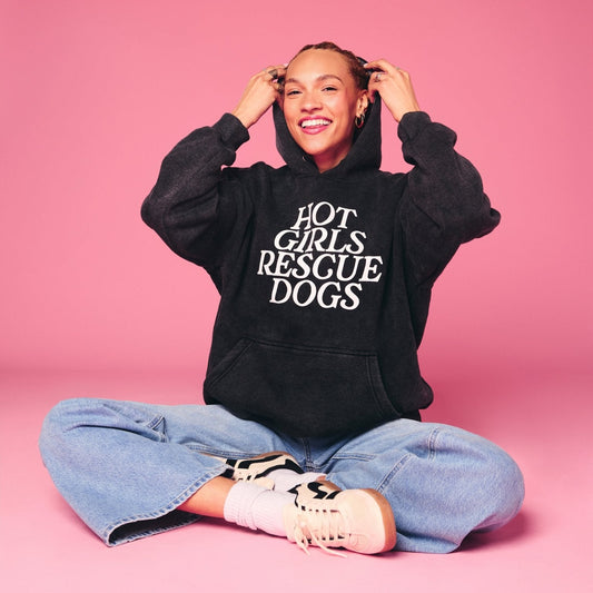 Hot Girls Rescue Dogs Hoodie - Mutty Prints