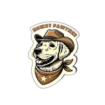Howdy Pawtner Dog Sticker - Mutty Prints