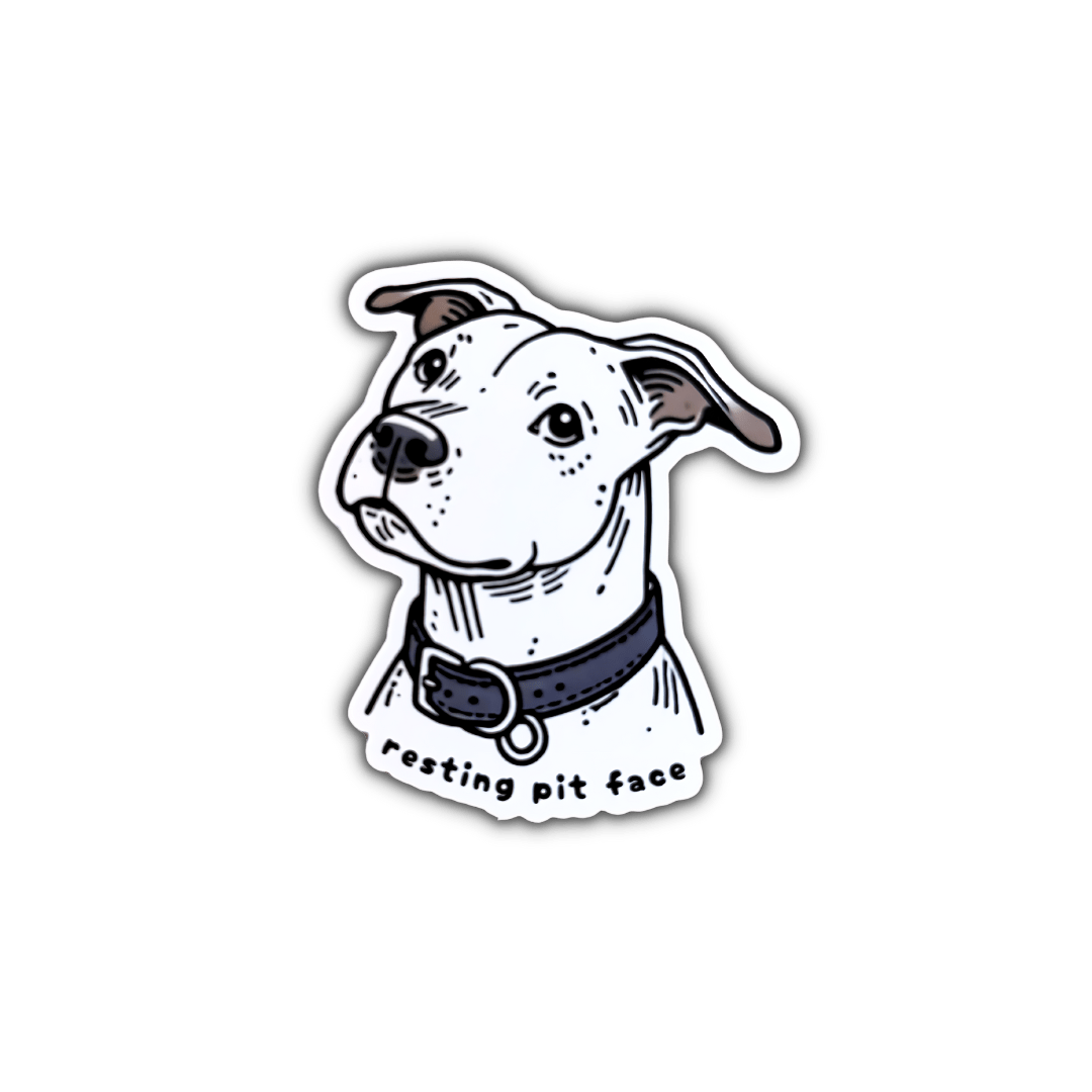 Resting Pit Face Sticker - Mutty Prints