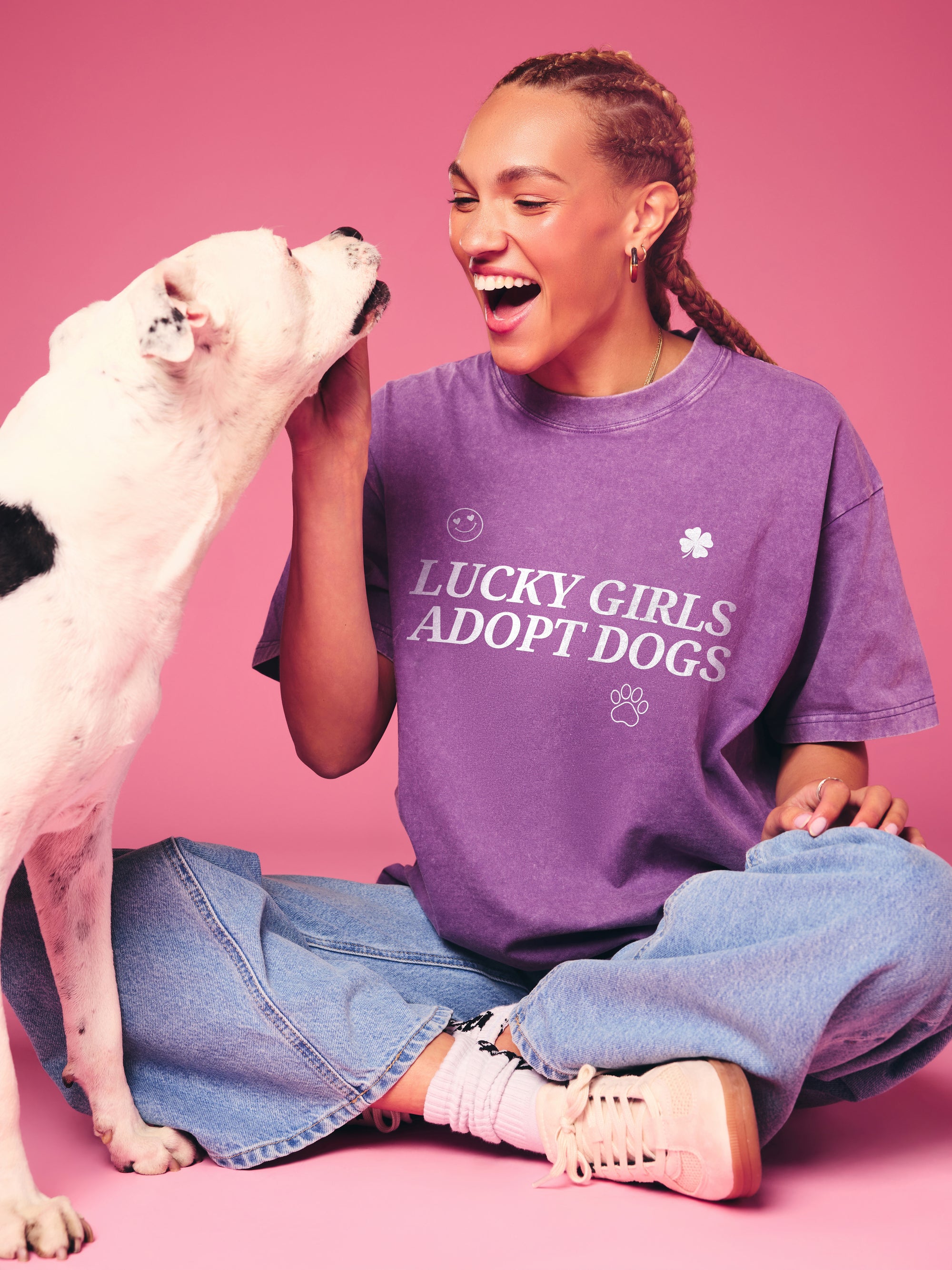 Lucky Girls Adopt Dogs Tee