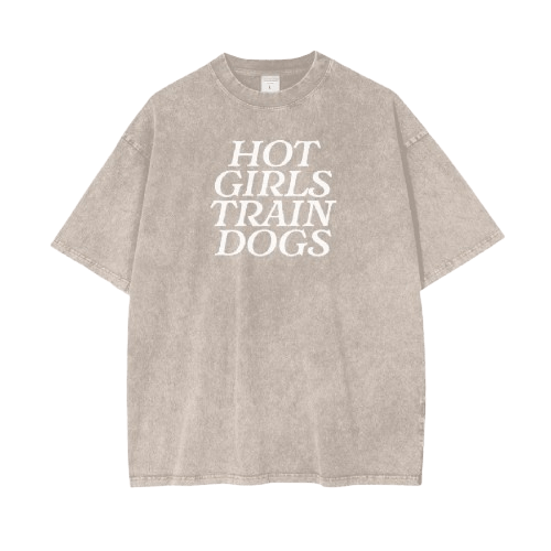 Acid Wash Hot Girls Train Dogs Tee - Mutty Prints
