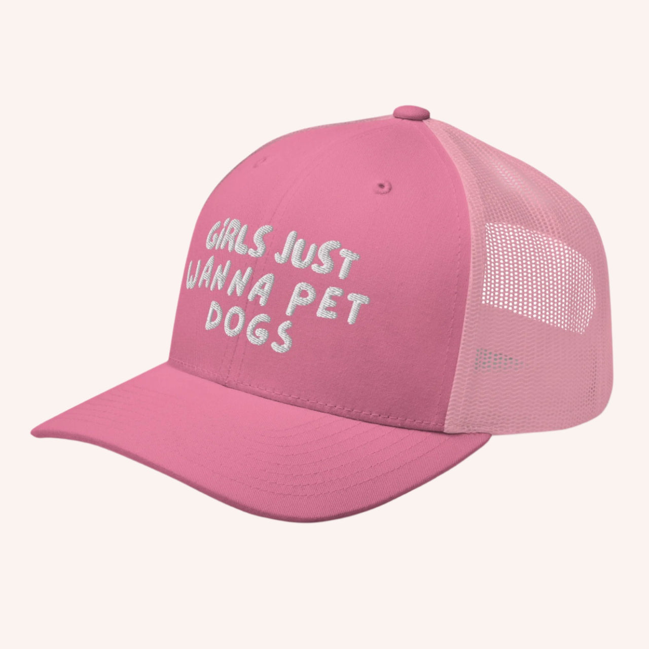 Girls Just Wanna Pet Dogs Trucker Cap - Mutty Prints