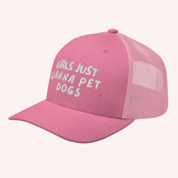 Thumbnail for Girls Just Wanna Pet Dogs Trucker Cap - Mutty Prints