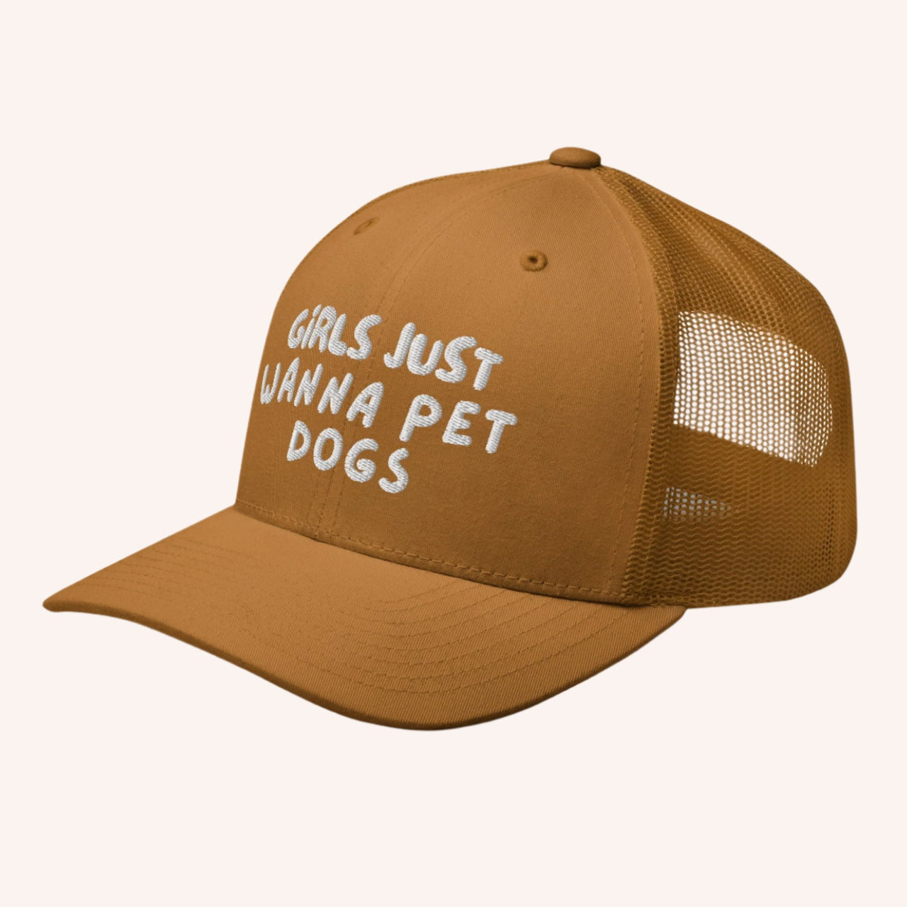 Girls Just Wanna Pet Dogs Trucker Cap - Mutty Prints