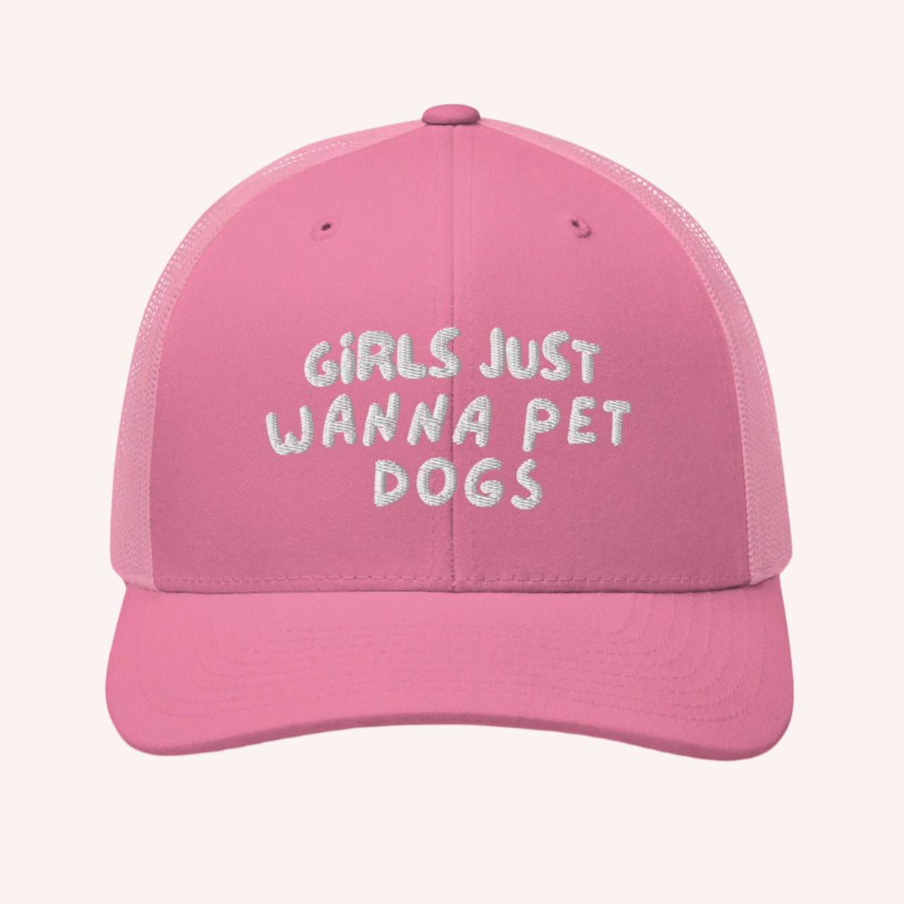 Girls Just Wanna Pet Dogs Trucker Cap - Mutty Prints