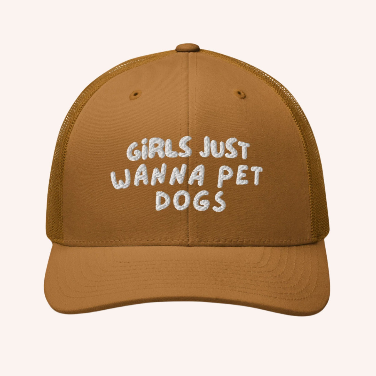 Girls Just Wanna Pet Dogs Trucker Cap - Mutty Prints