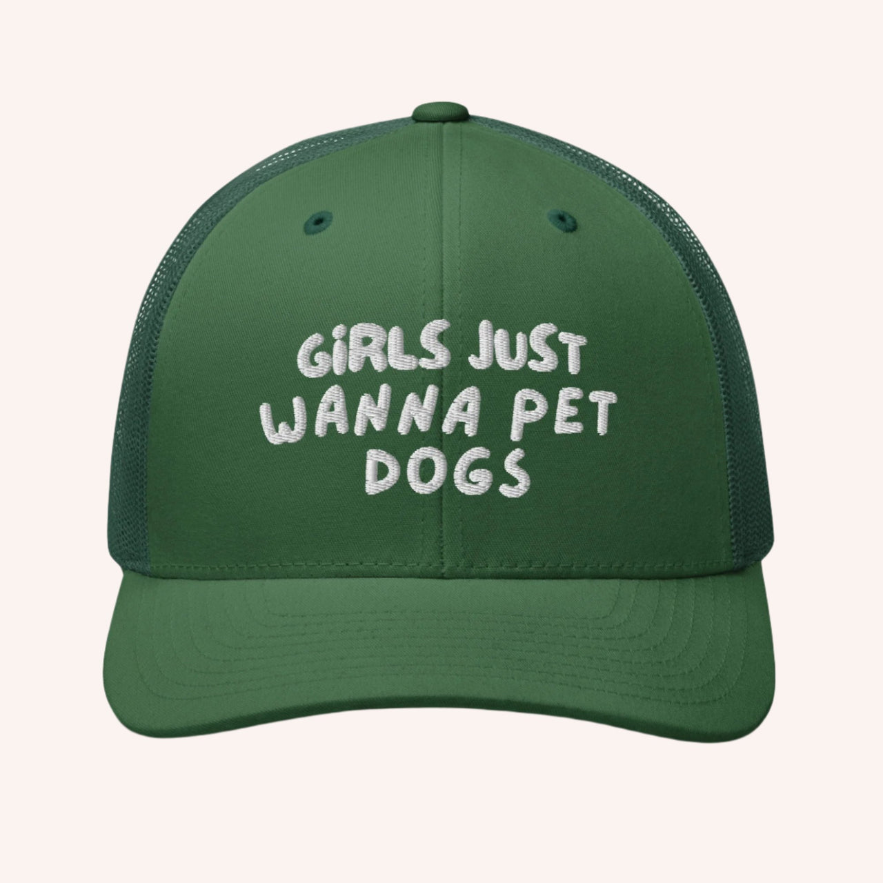 Girls Just Wanna Pet Dogs Trucker Cap - Mutty Prints