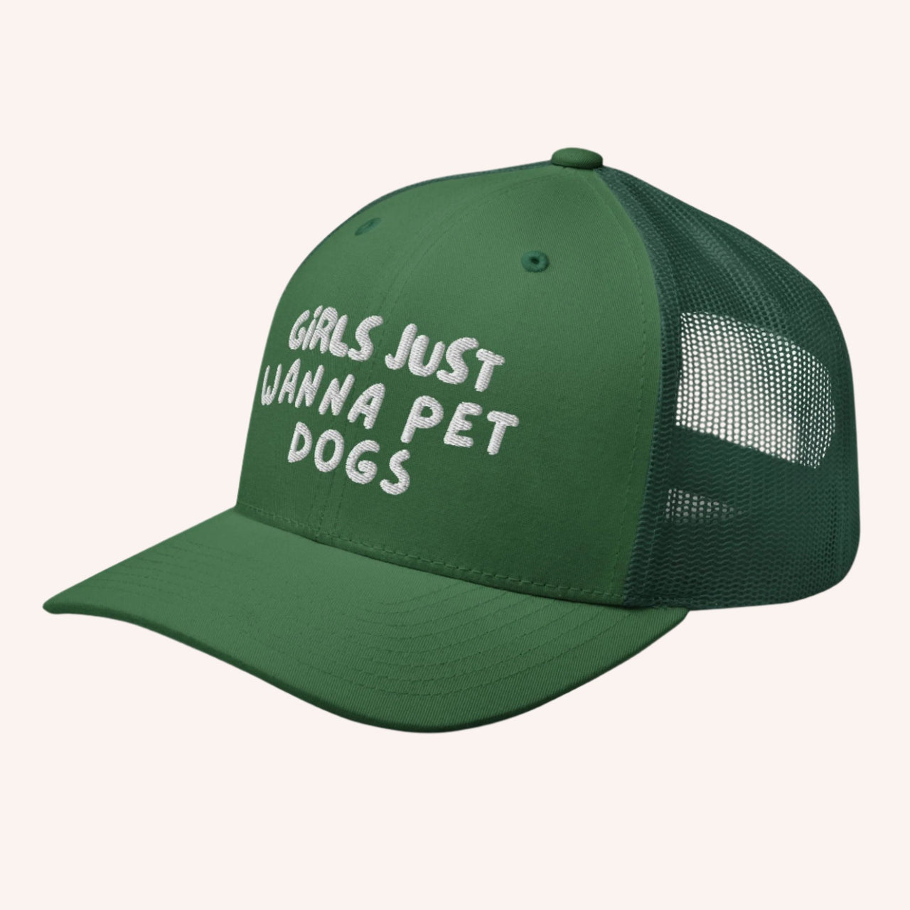 Girls Just Wanna Pet Dogs Trucker Cap - Mutty Prints