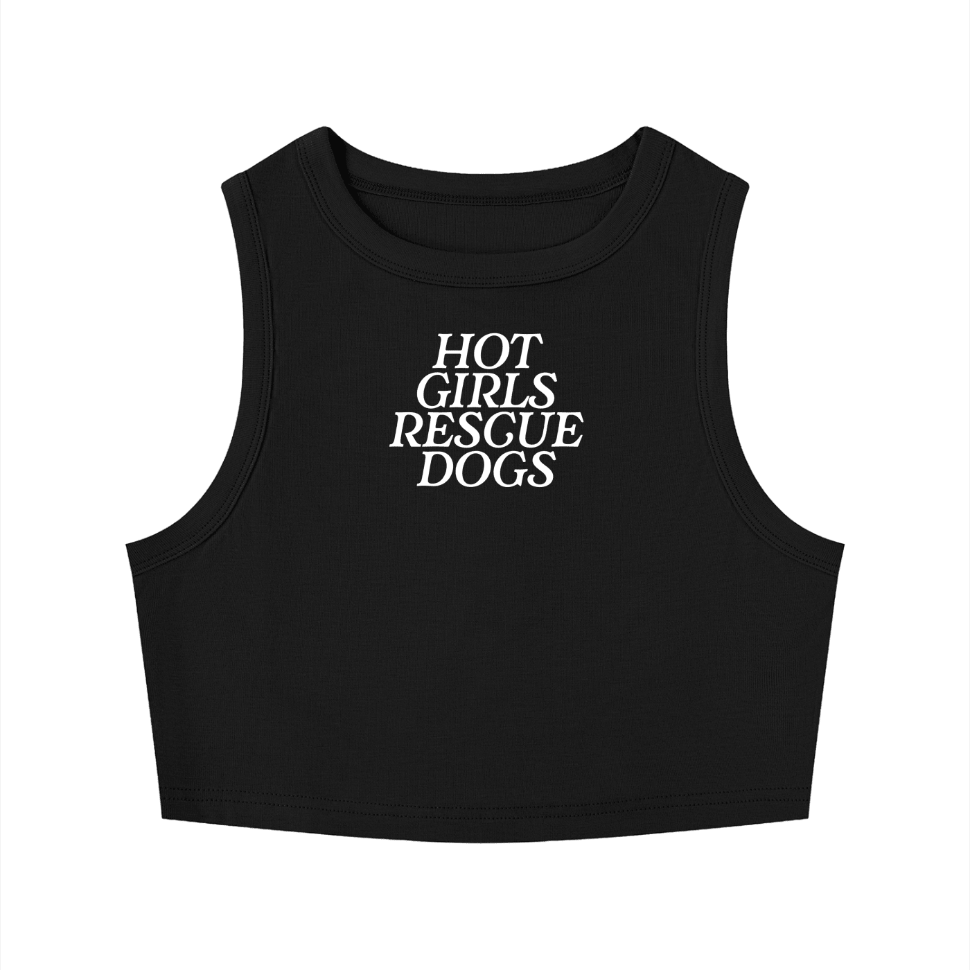 Hot Girls Rescue Dogs Crewneck Crop Tank - Mutty Prints
