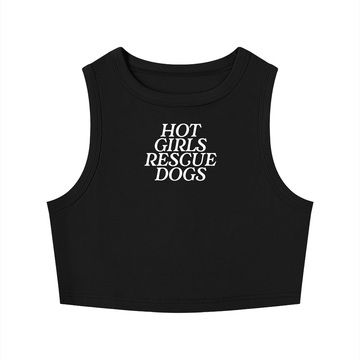 Hot Girls Rescue Dogs Crewneck Crop Tank - Mutty Prints