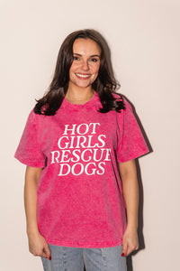 Thumbnail for Hot Girls Rescue Dogs Tee - Pink - Mutty Prints