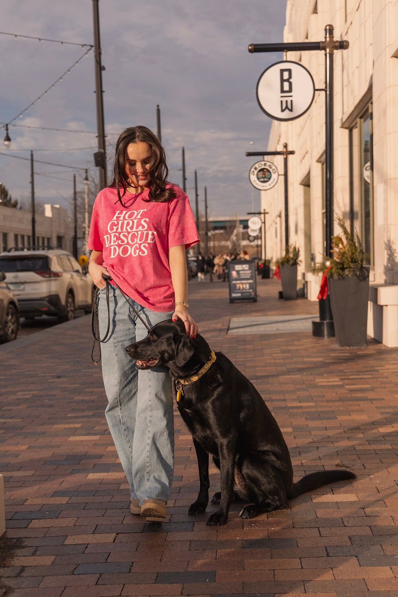 Hot Girls Rescue Dogs Tee - Pink - Mutty Prints