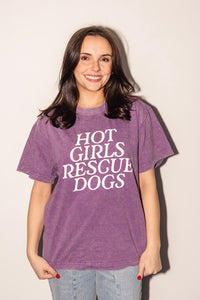 Thumbnail for Hot Girls Rescue Dogs Tee - Purple - Mutty Prints