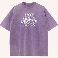 Thumbnail for Hot Girls Rescue Dogs Tee - Purple - Mutty Prints