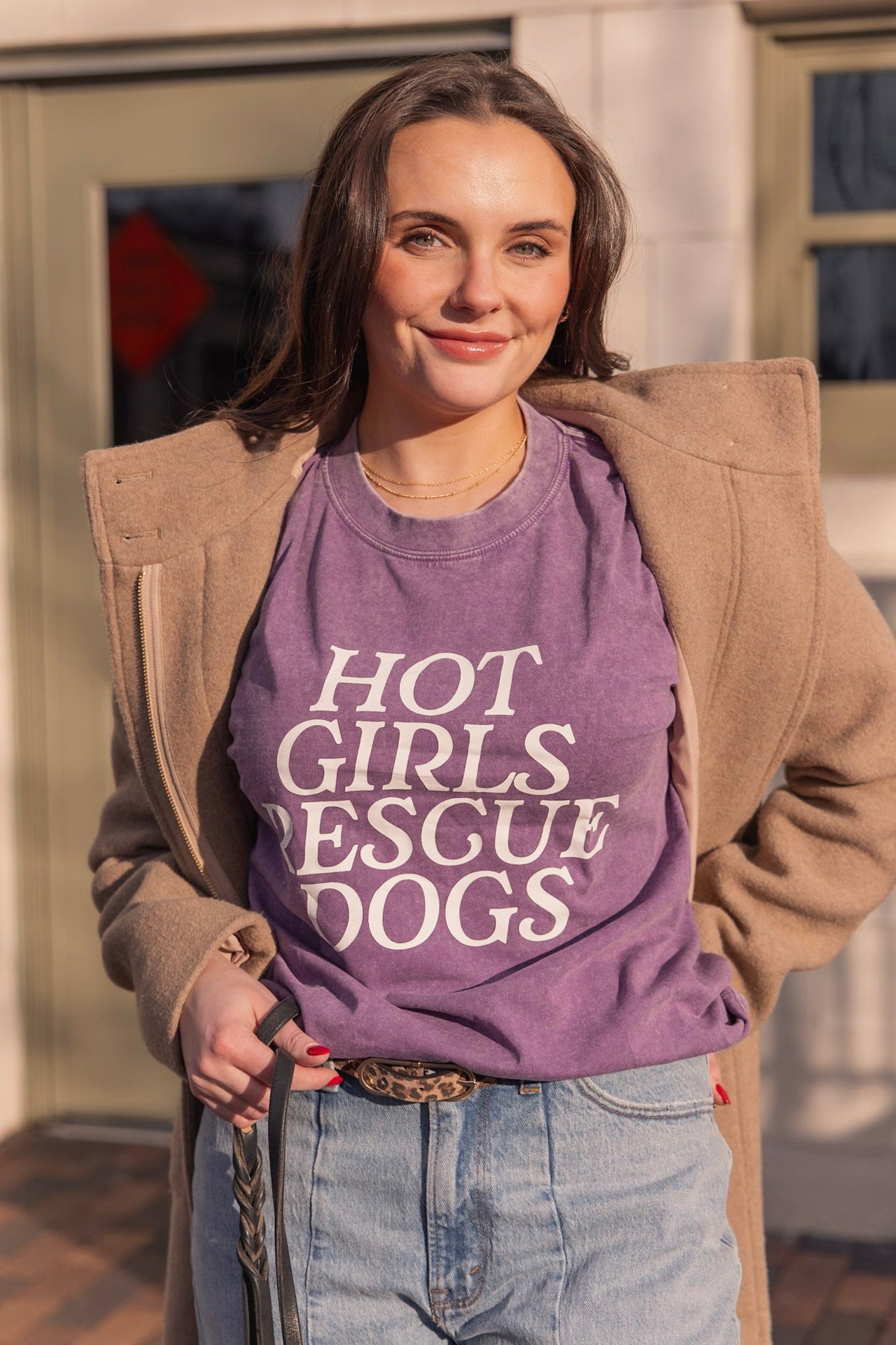 Hot Girls Rescue Dogs Tee - Purple - Mutty Prints