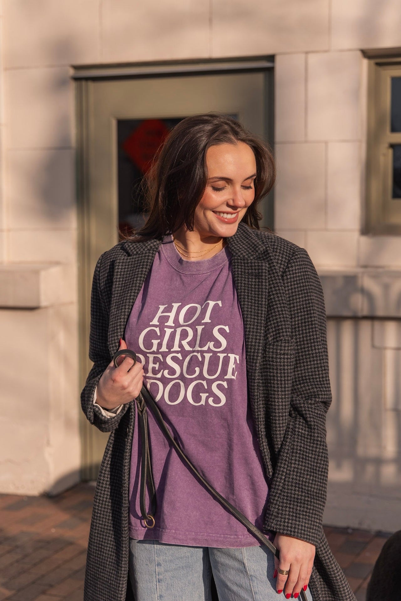 Hot Girls Rescue Dogs Tee - Purple - Mutty Prints