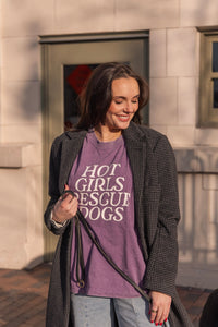 Thumbnail for Hot Girls Rescue Dogs Tee - Purple - Mutty Prints