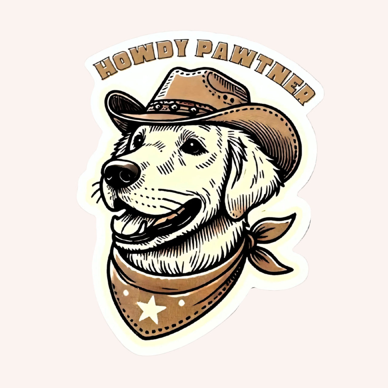 Howdy Pawtner Dog Sticker - Mutty Prints