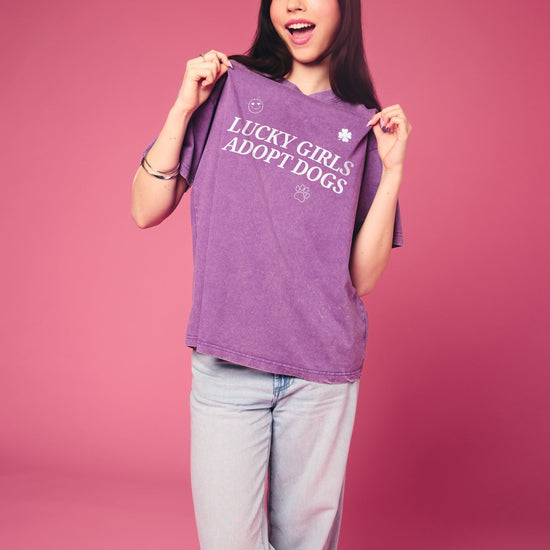 Lucky Girls Adopt Dogs Tee - Mutty Prints