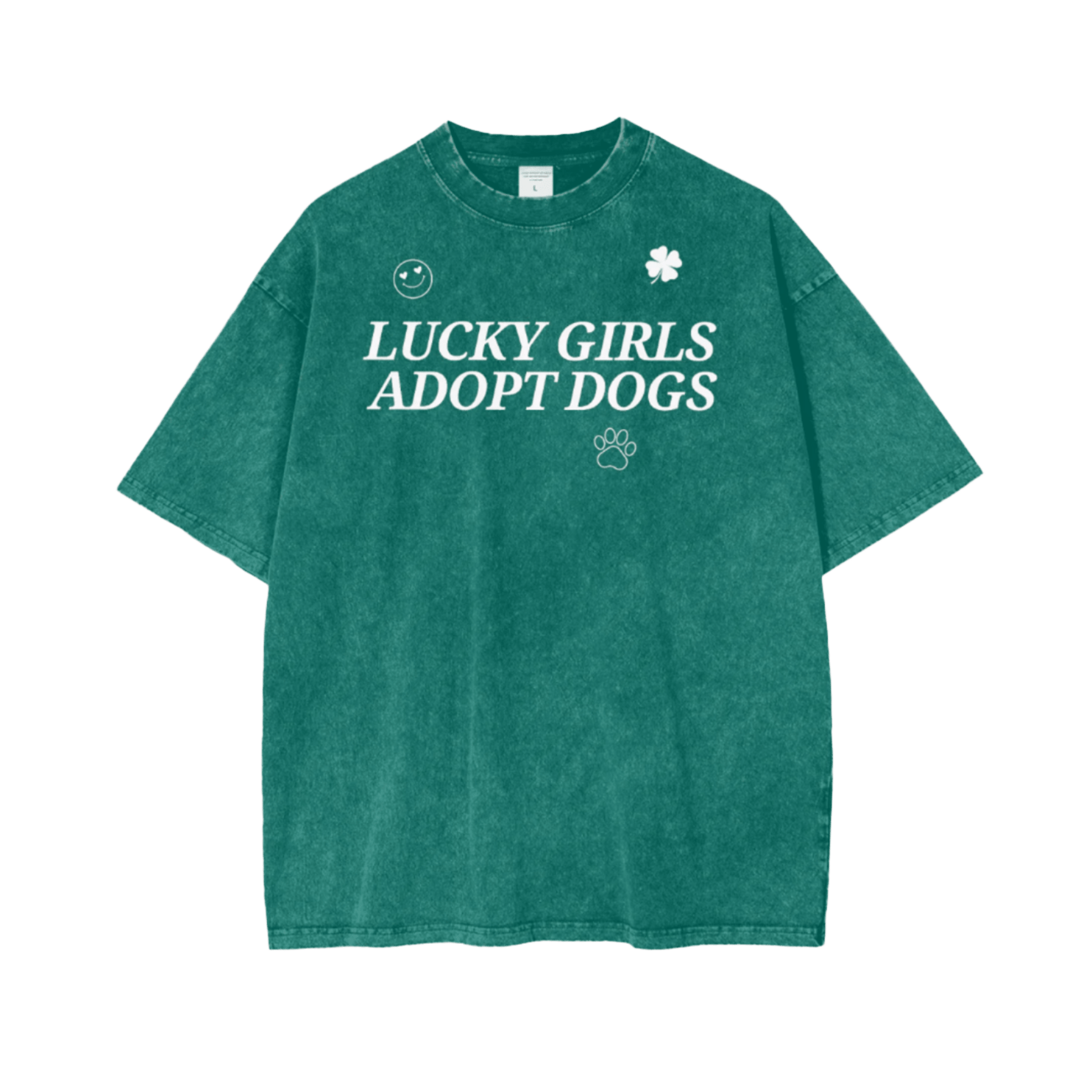 Lucky Girls Adopt Dogs Tee - Mutty Prints