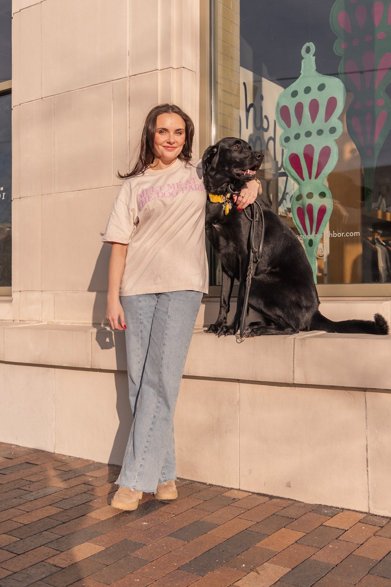 Meet Me at the Dog Park Tee - Pink - Mutty Prints