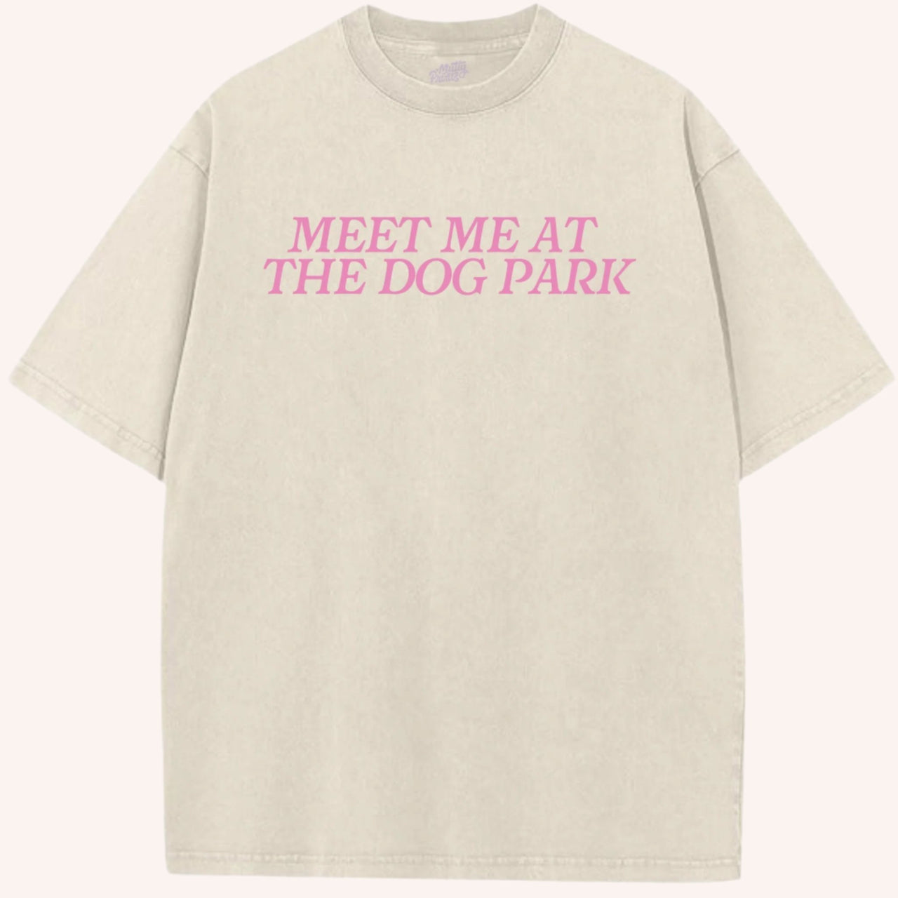 Meet Me at the Dog Park Tee - Pink - Mutty Prints