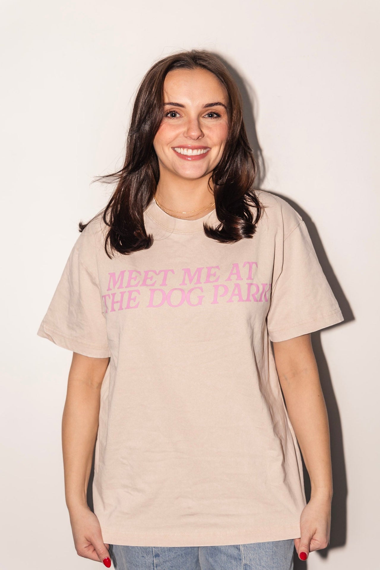 Meet Me at the Dog Park Tee - Pink - Mutty Prints