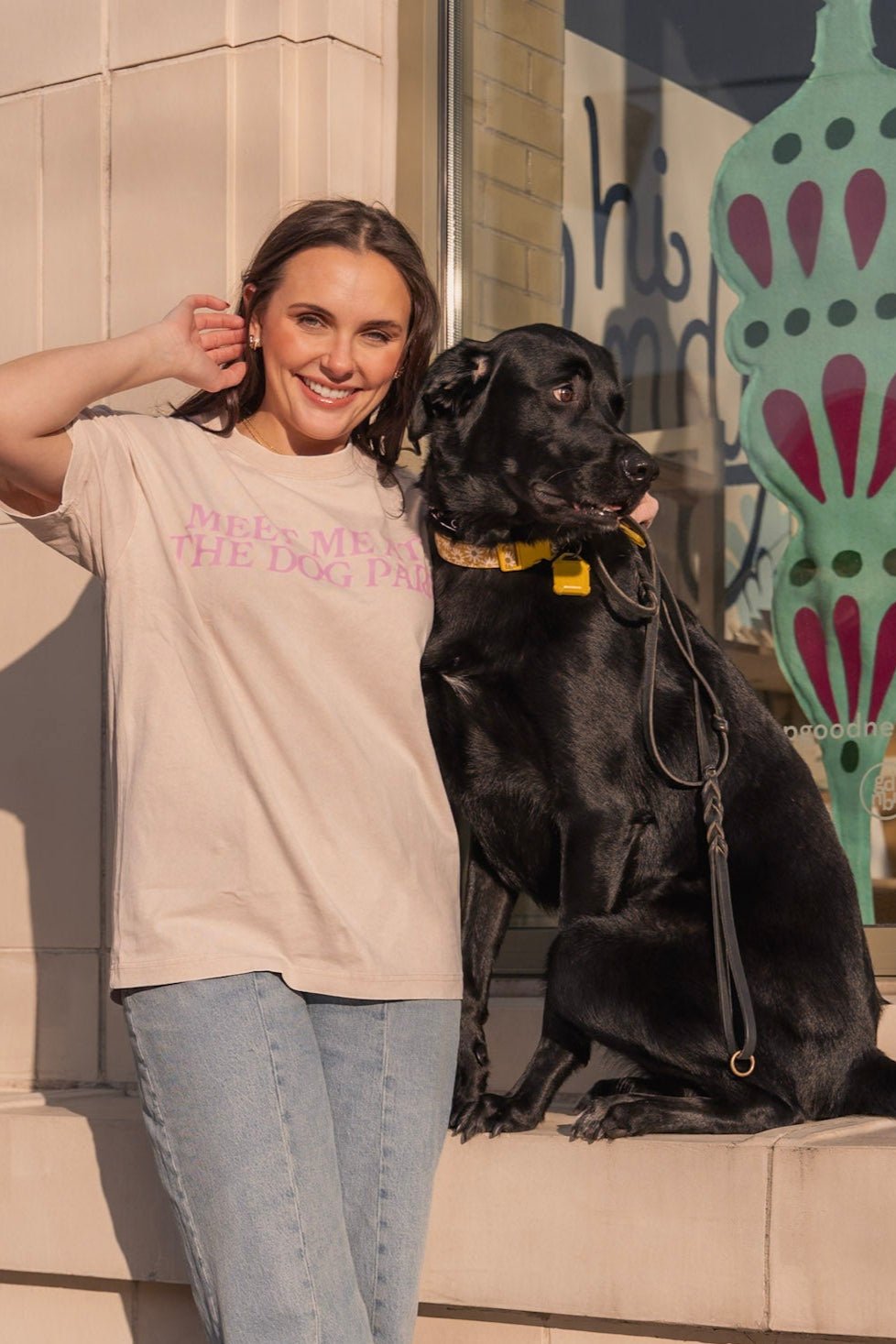 Meet Me at the Dog Park Tee - Pink - Mutty Prints