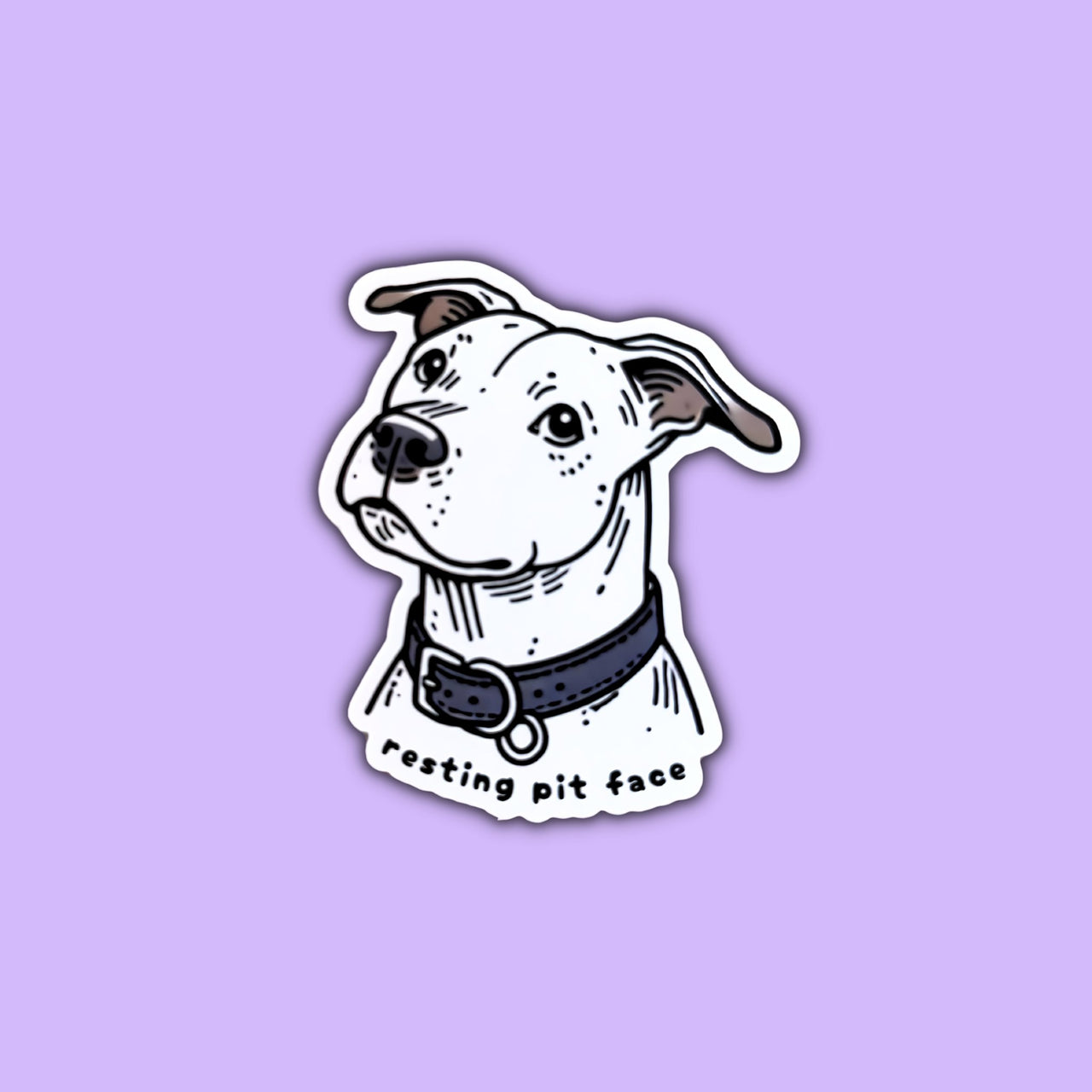 Resting Pit Face Sticker - Mutty Prints