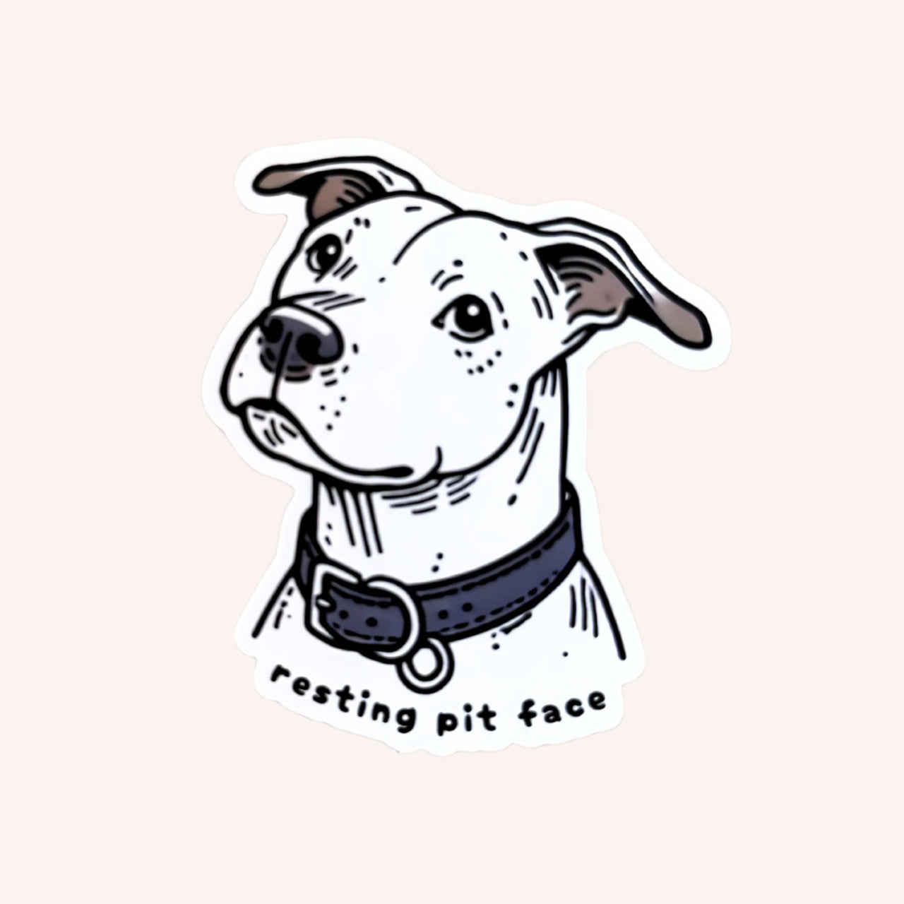 Resting Pit Face Sticker - Mutty Prints